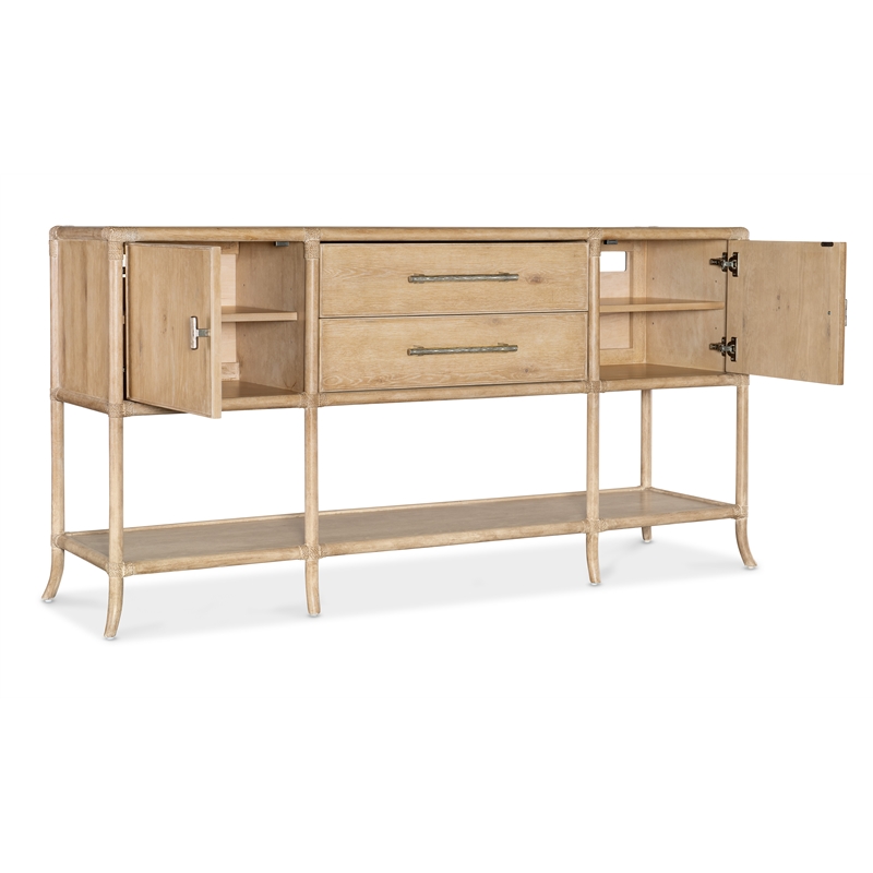 Bowery Hill Modern / Contemporary Rattan Wood Sideboard in Beige