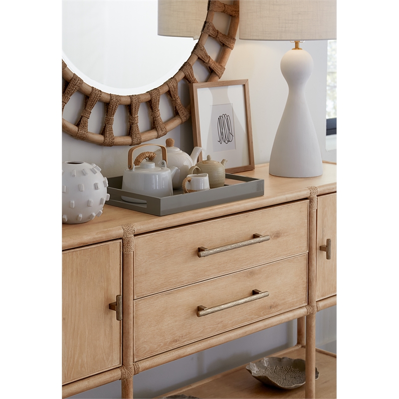 Bowery Hill Modern / Contemporary Rattan Wood Sideboard in Beige