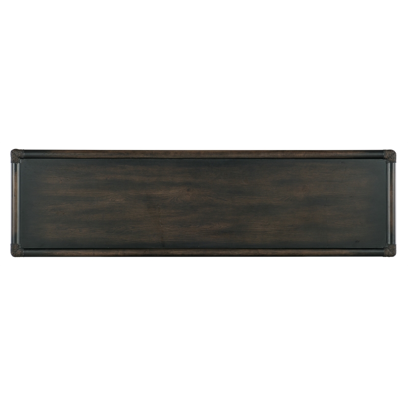 Bowery Hill Modern / Contemporary Wood Rattan Dresser in Black