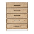 Bowery Hill Modern / Contemporary Wood Rattan Five-Drawer Chest in Beige
