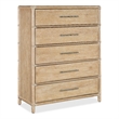 Bowery Hill Modern / Contemporary Wood Rattan Five-Drawer Chest in Beige
