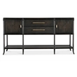 Bowery Hill Modern / Contemporary Rattan Wood Sideboard in Black