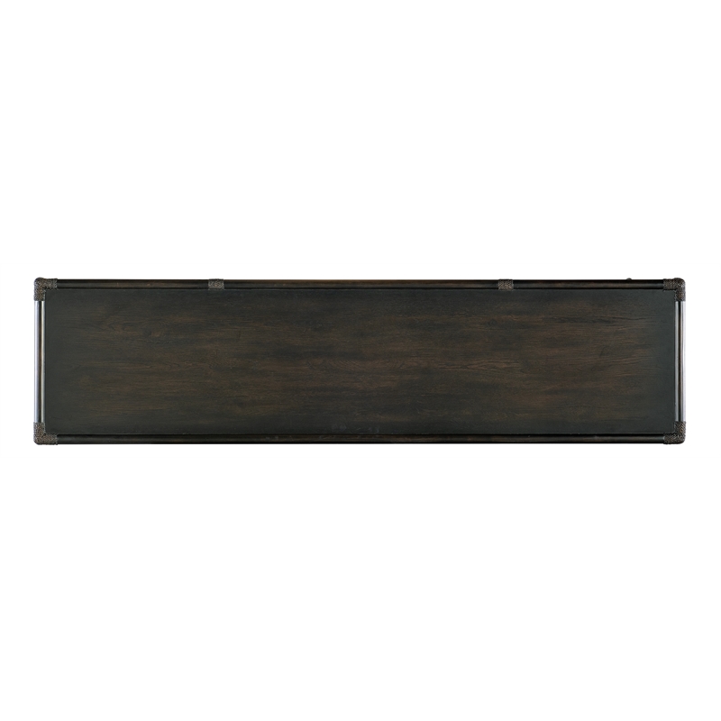 Bowery Hill Modern / Contemporary Rattan Wood Sideboard in Black