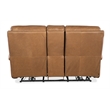 Bowery Hill Power Transitional Leather Console Loveseat in Brown