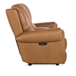 Bowery Hill Power Transitional Leather Console Loveseat in Brown