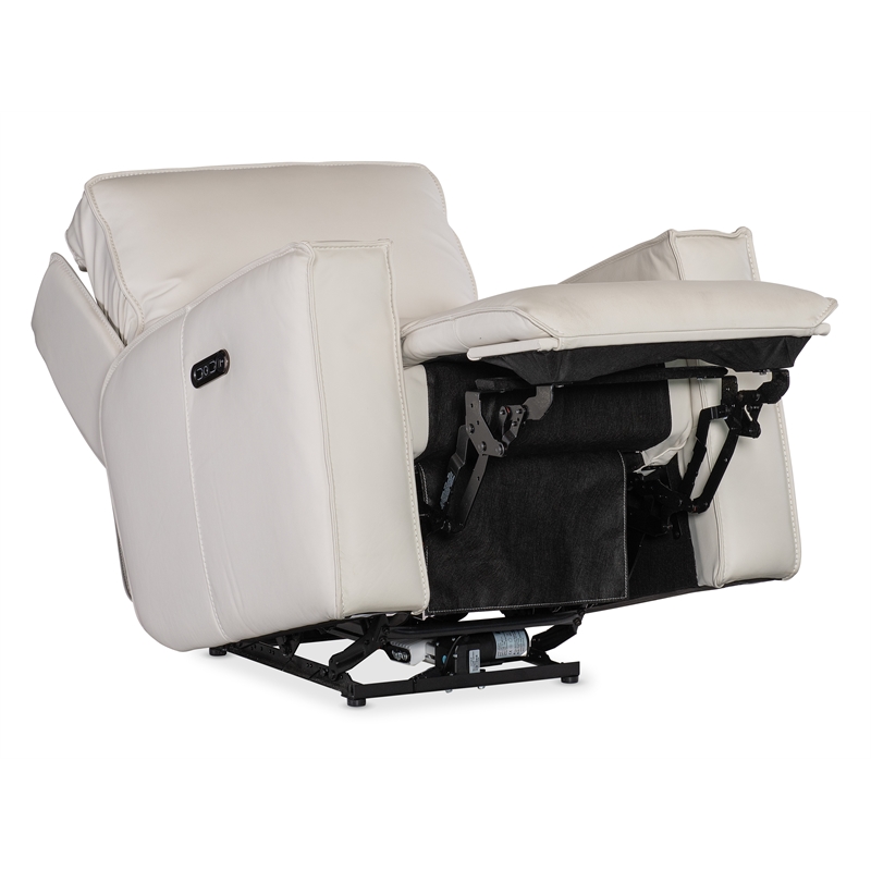 Bowery Hill Contemporary Zero Gravity Leather Power Recliner in Gray