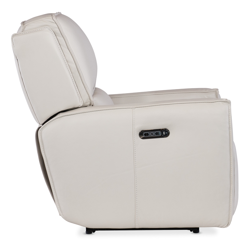 Bowery Hill Contemporary Zero Gravity Leather Power Recliner in Gray