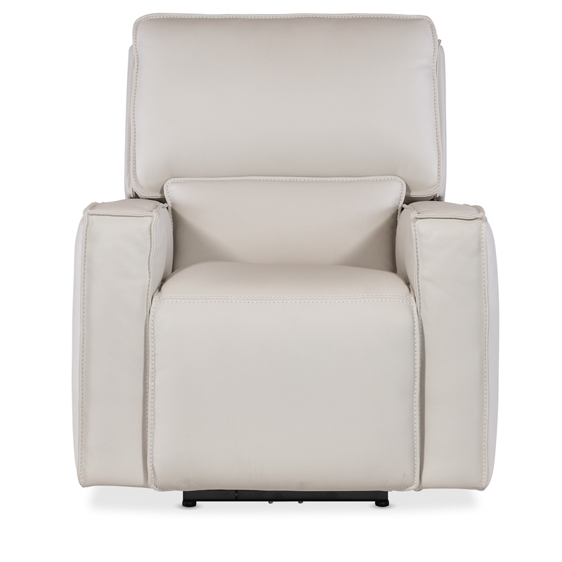 Bowery Hill Contemporary Zero Gravity Leather Power Recliner in Gray