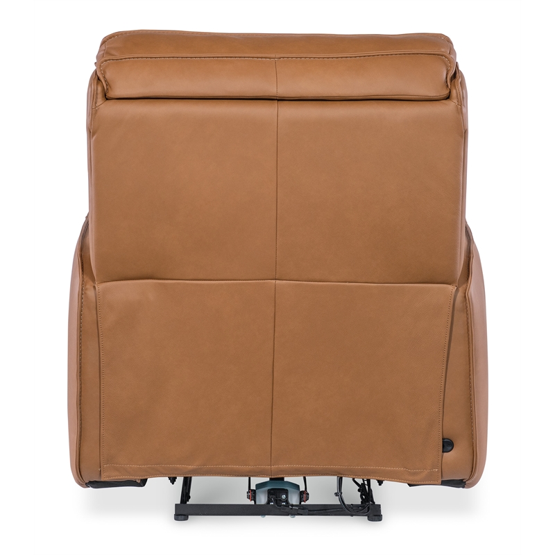 Bowery Hill Contemporary Zero Gravity Leather Power Recliner in Brown