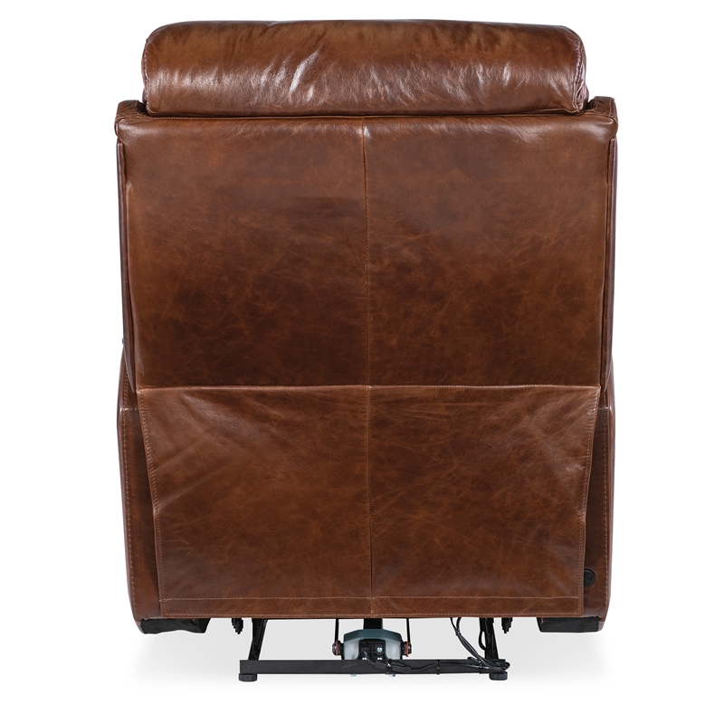 Bowery Hill Contemporary Zero Gravity Leather Power Recliner in Brown