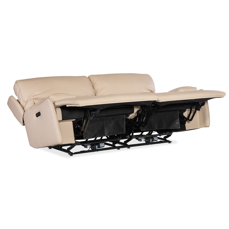 Bowery Hill Zero Gravity Power Sofa with Power Headrest in Beige