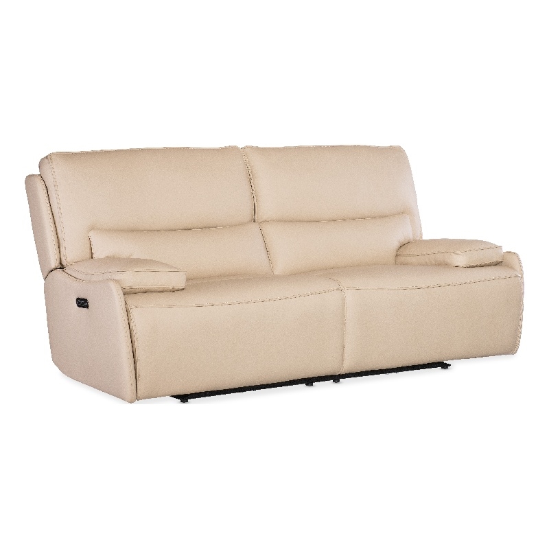 Bowery Hill Zero Gravity Power Sofa with Power Headrest in Beige