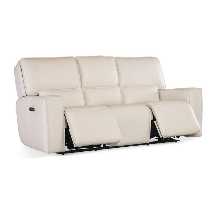 Bowery Hill Modern / Contemporary Zero Gravity Leather Power Sofa in Gray
