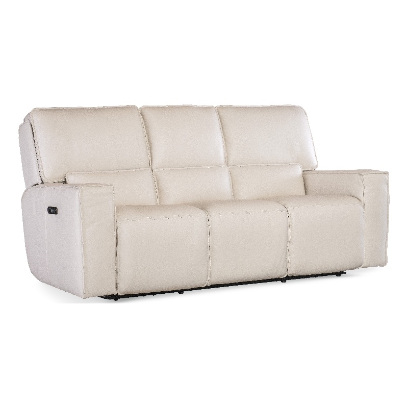 Bowery Hill Modern / Contemporary Zero Gravity Leather Power Sofa in Gray