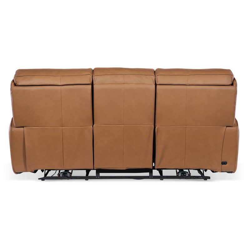 Bowery Hill Modern / Contemporary Zero Gravity Leather Power Sofa in Brown