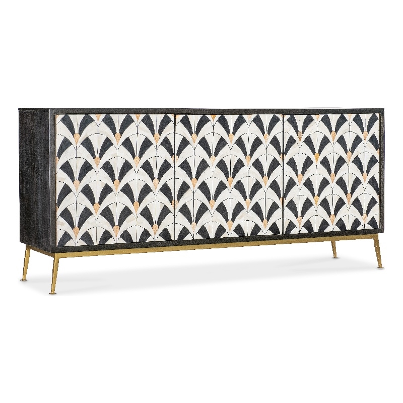 Bowery Hill Modern / Contemporary Wood Credenza in Black and White
