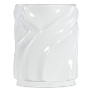 Bowery Hill Contemporary Alabaster Glass End Table in White Finish