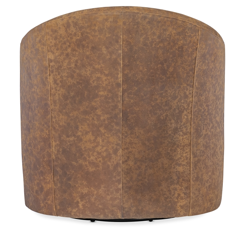 Bowery Hill Modern / Contemporary Leather Swivel Chair in Brown