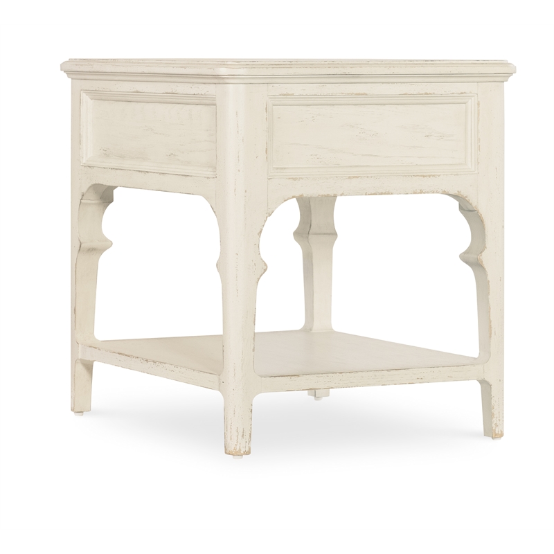 Bowery Hill Modern / Contemporary Wood Rectangle End Table in White