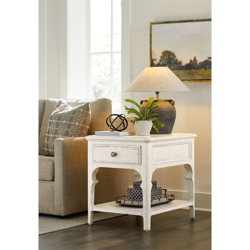 Bowery Hill Modern / Contemporary Wood Rectangle End Table in White