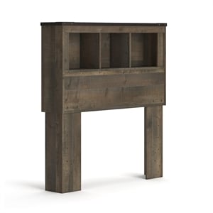 Bowery Hill Contemporary Wood Twin Bookcase Headboard in Brown