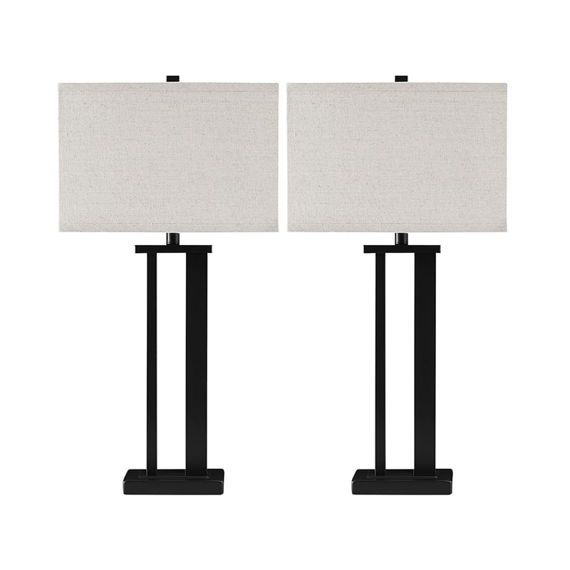 Bowery Hill Metal Bronze Table Lamp Rectangular 29