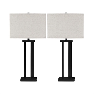 Bowery Hill Metal Bronze Table Lamp Rectangular 29&quot