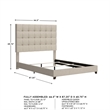 Bowery Hill Tufted Engineered Wood Frame Queen Panel Bed in Beige