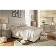 Bowery Hill Tufted Engineered Wood Frame Queen Panel Bed in Beige