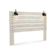 Bowery Hill Contemporary Full LED Panel Headboard in Smokey Gray
