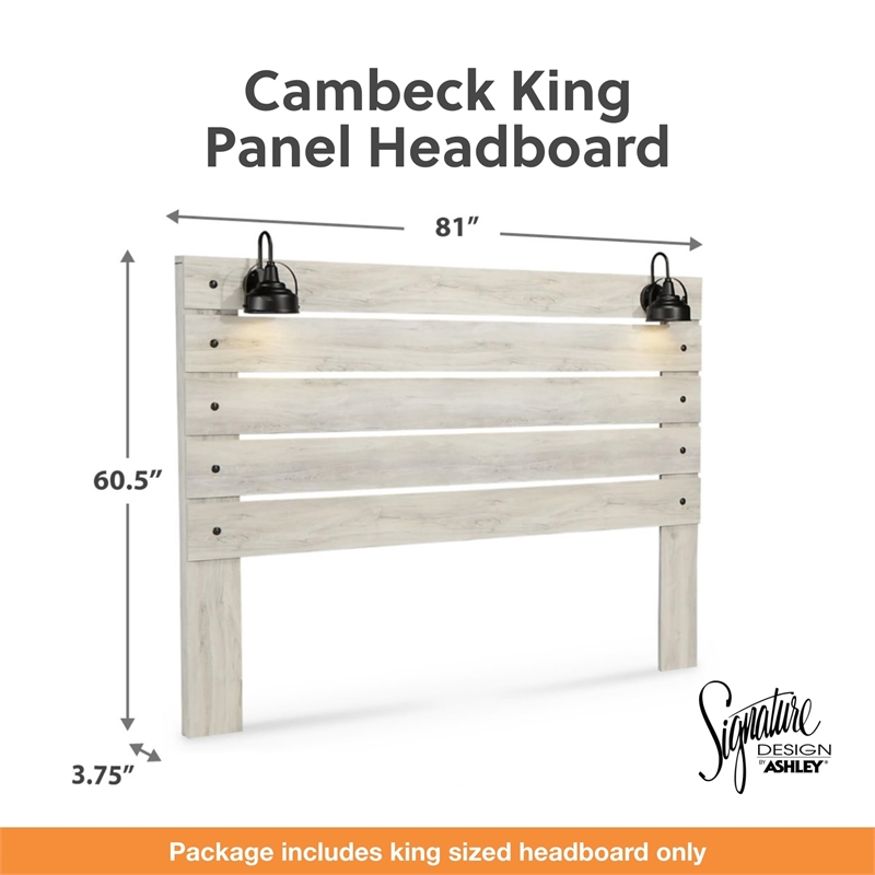 Bowery Hill Contemporary Full LED Panel Headboard in Smokey Gray