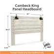 Bowery Hill Contemporary Full LED Panel Headboard in Smokey Gray