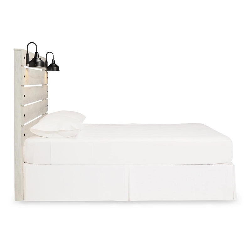 Bowery Hill Contemporary Full LED Panel Headboard in Smokey Gray