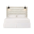 Bowery Hill Contemporary Full LED Panel Headboard in Smokey Gray