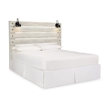 Bowery Hill Contemporary Full LED Panel Headboard in Smokey Gray