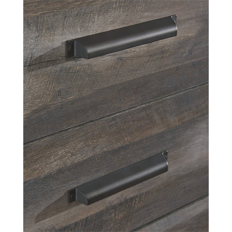 Bowery Hill Contemporary Engineered Wood 5 Drawer Chest in Gray