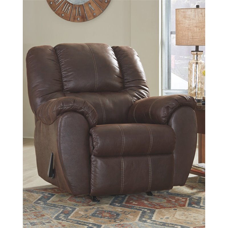 Bowery Hill Modern / Contemporary Rocker Recliner in Walnut Finish