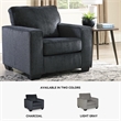 Bowery Hill Contemporary Corner-blocked Frame Accent Chair in Slate