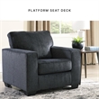 Bowery Hill Contemporary Corner-blocked Frame Accent Chair in Slate