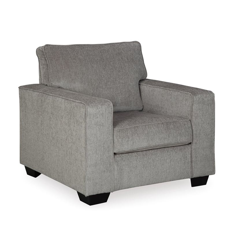 Bowery Hill Contemporary Corner-blocked Frame Accent Chair in Alloy