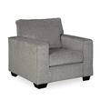 Bowery Hill Contemporary Corner-blocked Frame Accent Chair in Alloy