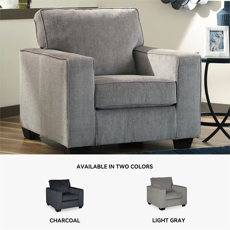 Bowery Hill Contemporary Corner-blocked Frame Accent Chair in Alloy