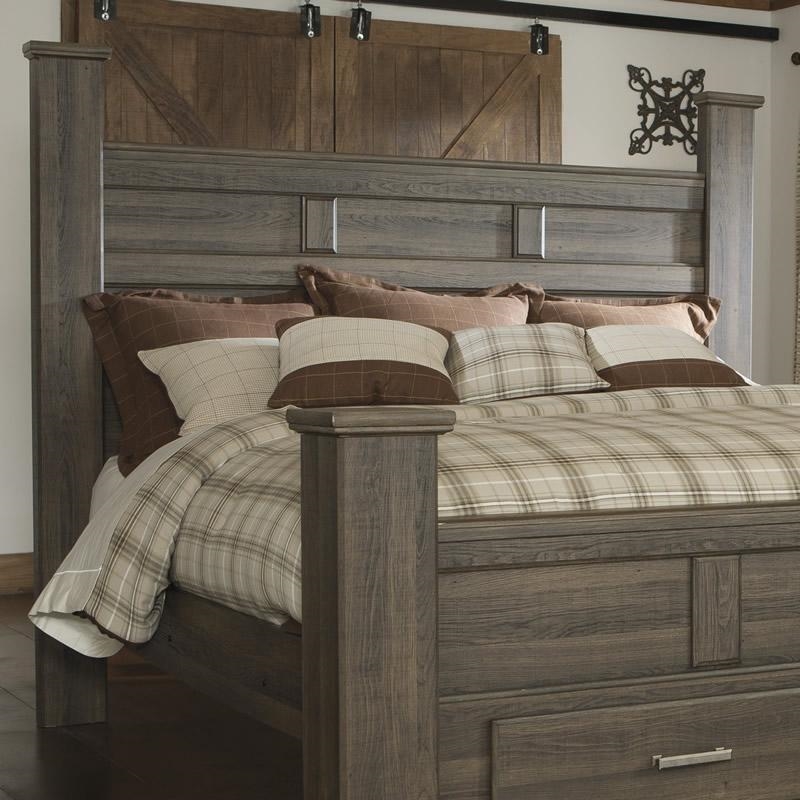 Bowery Hill Modern California King Poster Headboard Dark Brown