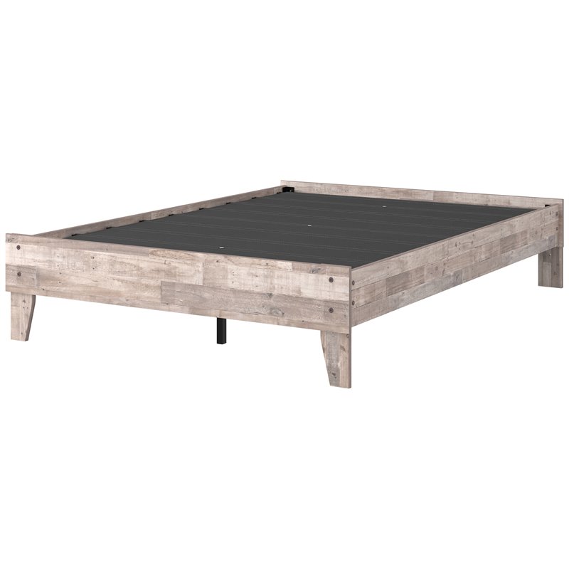 Bowery Hill Modern Engineered Wood Full Platform Bed in Whitewash