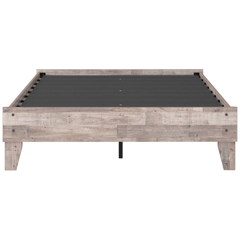 Bowery Hill Modern Engineered Wood Full Platform Bed in Whitewash