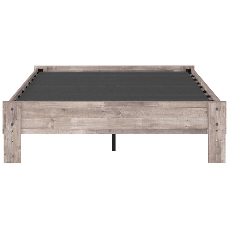 Bowery Hill Modern Engineered Wood Full Platform Bed in Whitewash