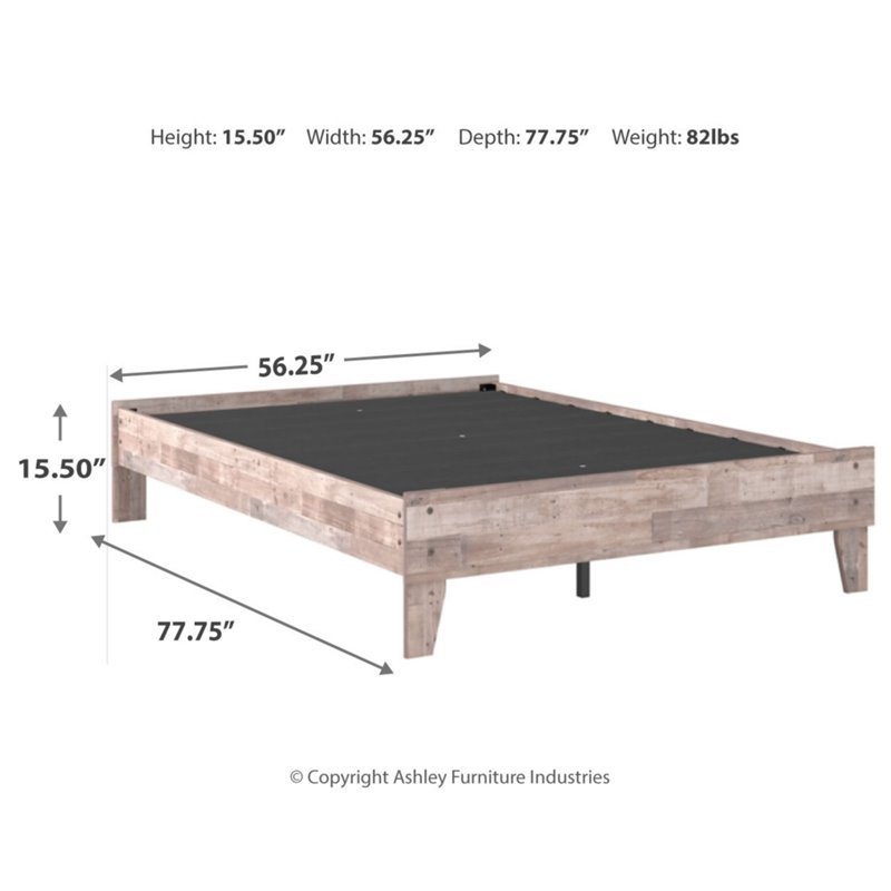 Bowery Hill Modern Engineered Wood Full Platform Bed in Whitewash