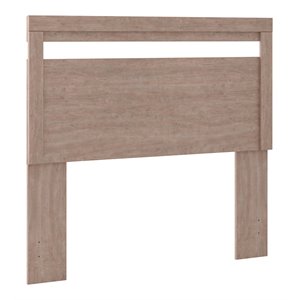 Bowery Hill Modern Engineered Wood Full Panel Headboard in Gray