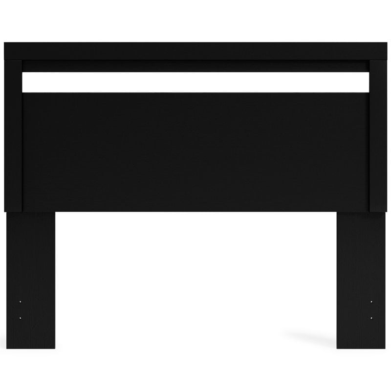 Bowery Hill Modern Engineered Wood Queen Panel Headboard in Black