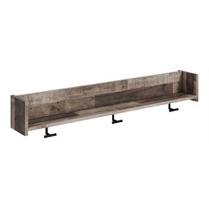 Bowery Hill Modern Engineered Wood Wall Mounted Coat Rack in Gray